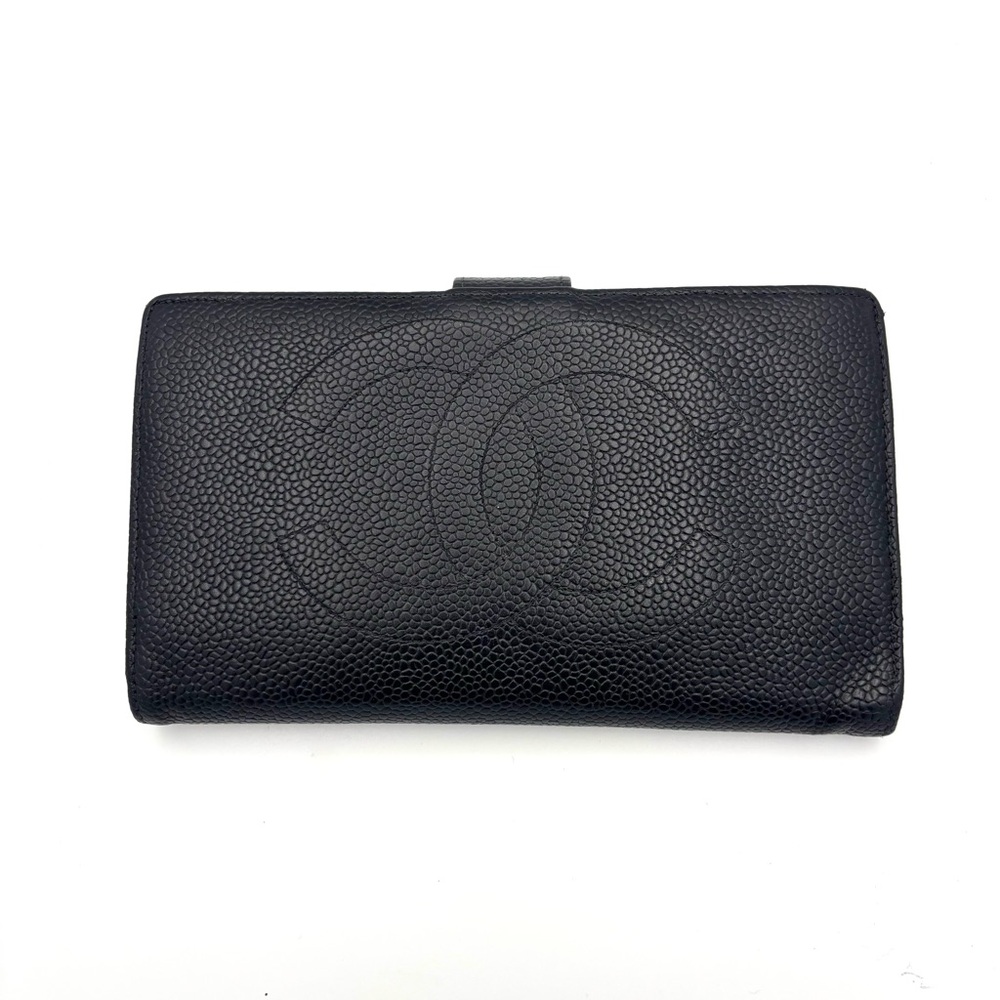 CHANEL Caviar Black‎ wallet with Iconic CC Logo